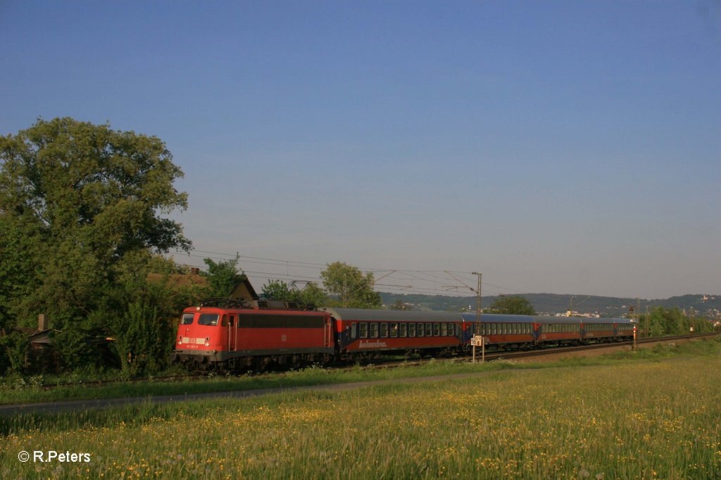 110 402-5 mit DB Charter Sonderzug Wetztlar - Regensburg bei Plling. 13.05.11