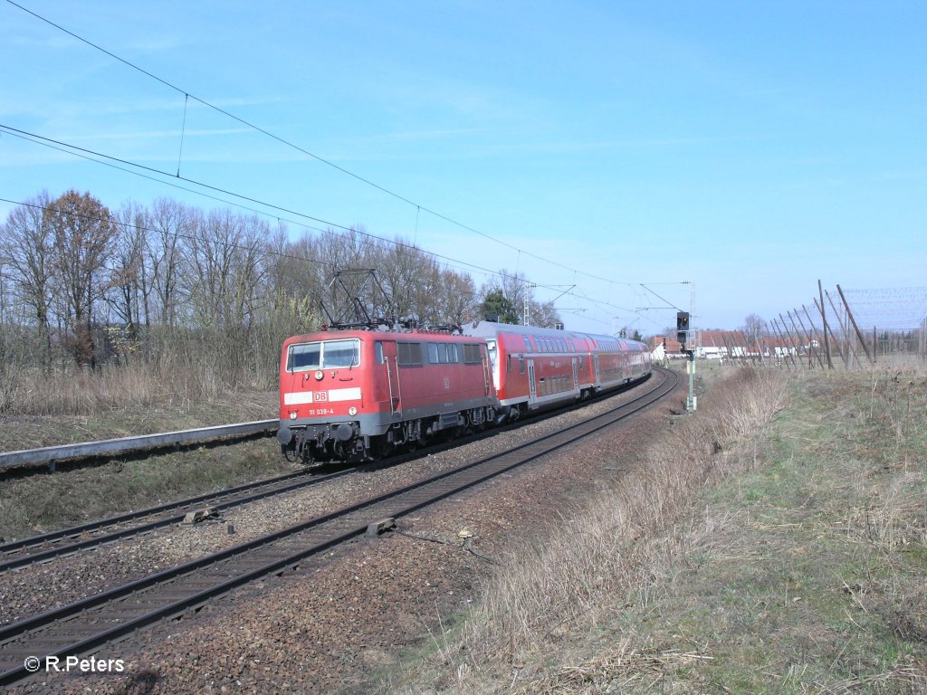 111 039-4 als RE59151 nach Mnchen bei Rohrbach 24.03.11