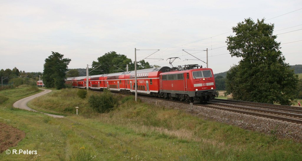 111 187-1 als RE 59103 Nrnberg - Mnchen bei Ellingen. 16.09.11