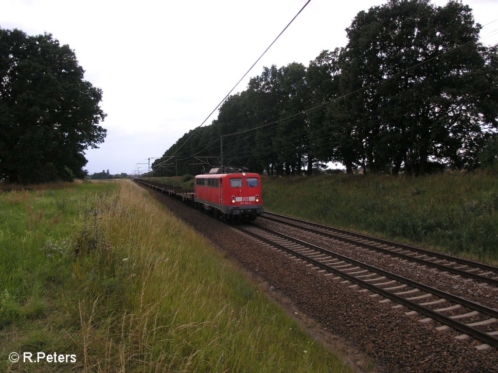 140 353-4 zieht ein Flachwagenzug bei Jacobsdorf(Markt) 19.07.08