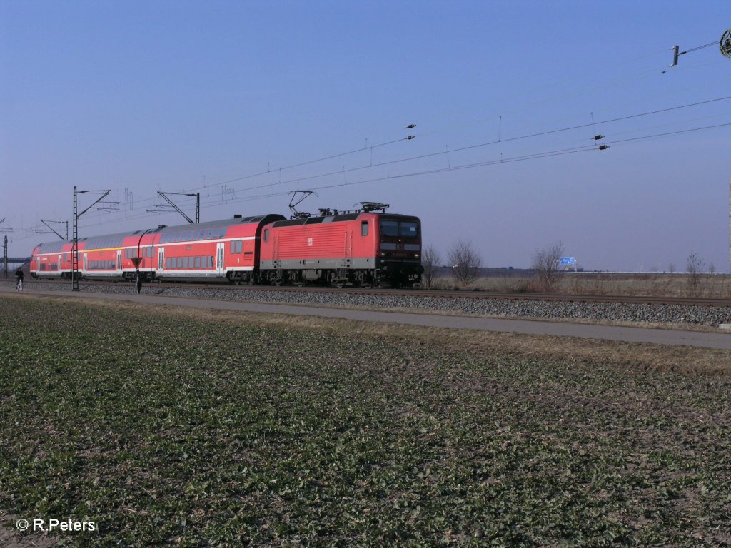143 658-3 als S10 37051 nach Leipzig bei Schkeuditz West. 04.03.11