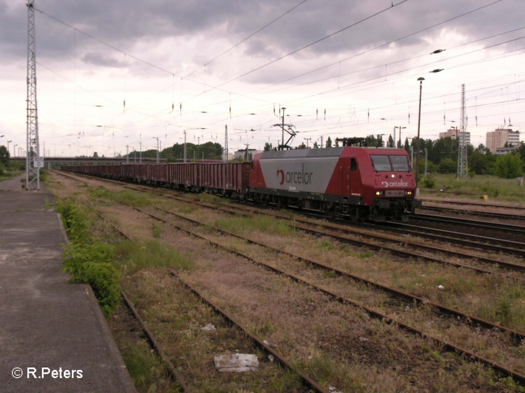 145 CL 001 steht mit dem Kokszug am Signal in Eisenhttenstadt. 23.05.08