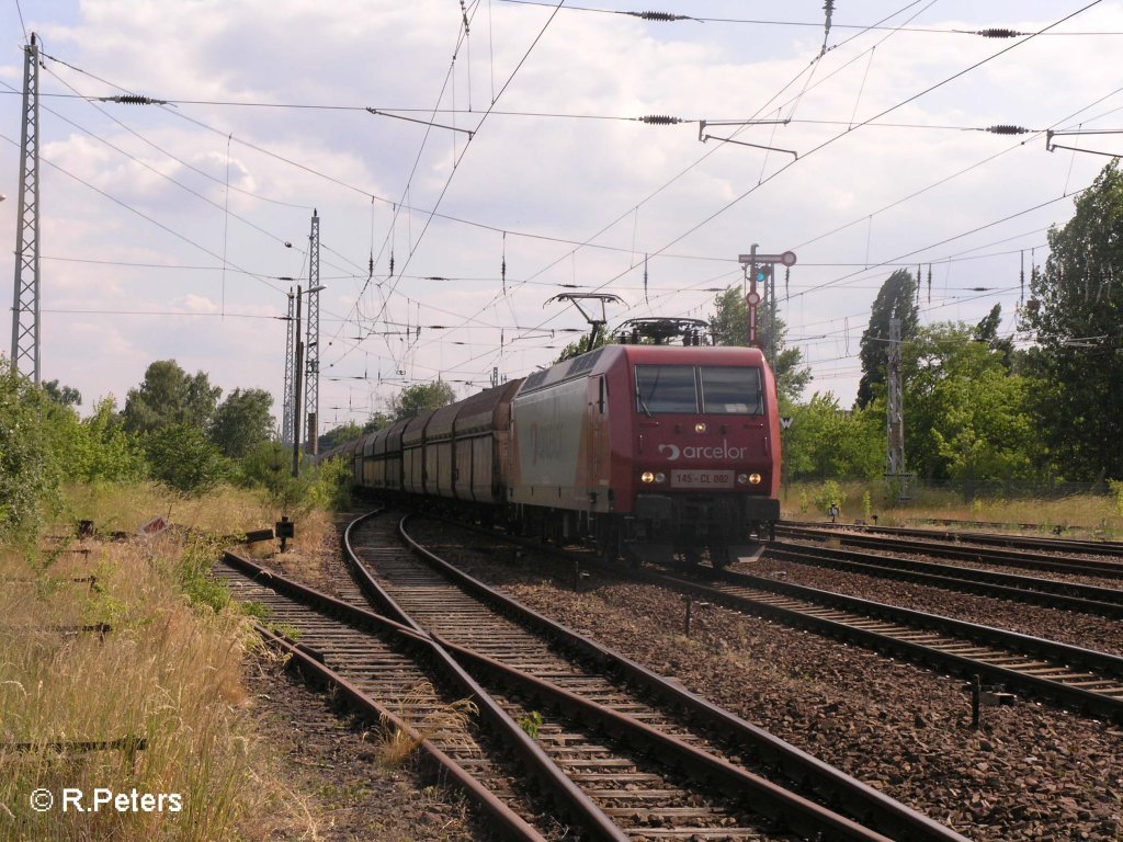 145 CL 002 fhrt in Eisenhttenstatd mit ein Kokszug nach Ziltendorf ein. 06.06.08
