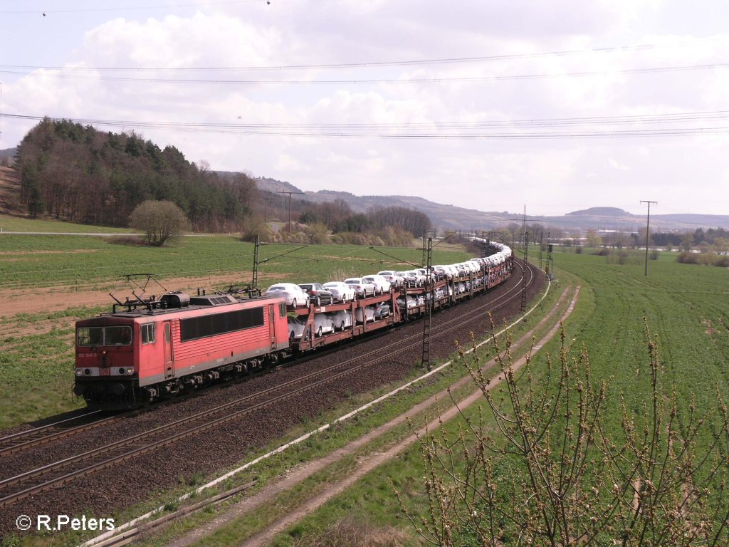 155 049-0 zieht ein Audizug durchs Maintal bei Harbach. 12.04.08