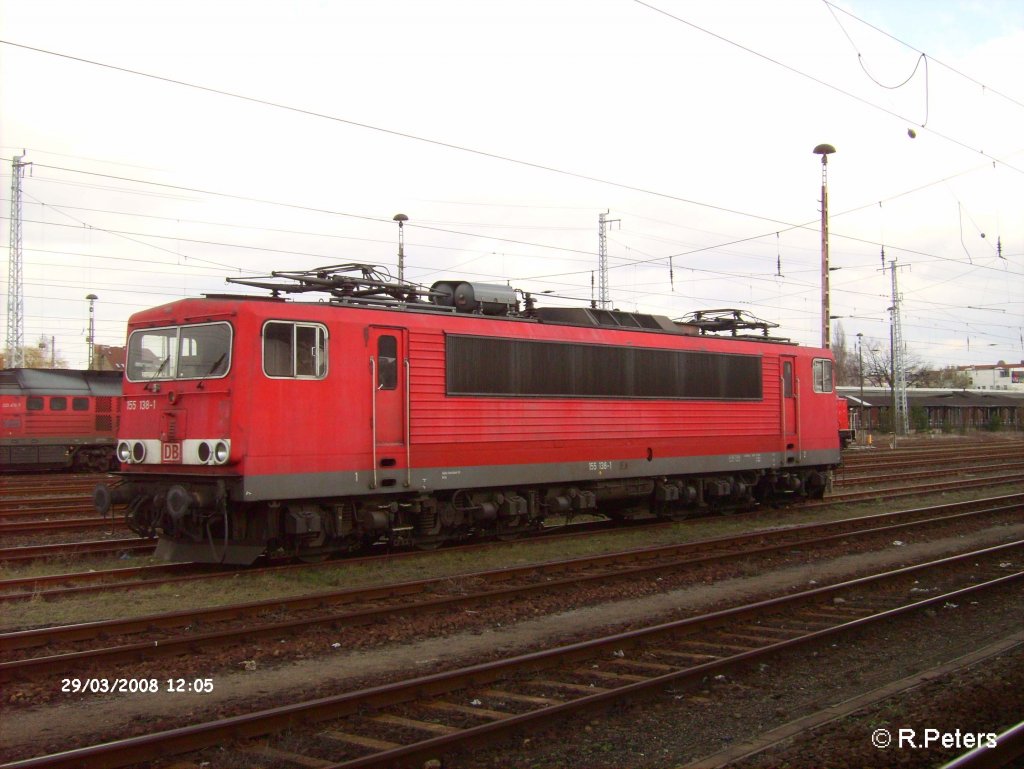155 138-7 wartet in Cottbus auf neue Aufgaben. 29.03.08