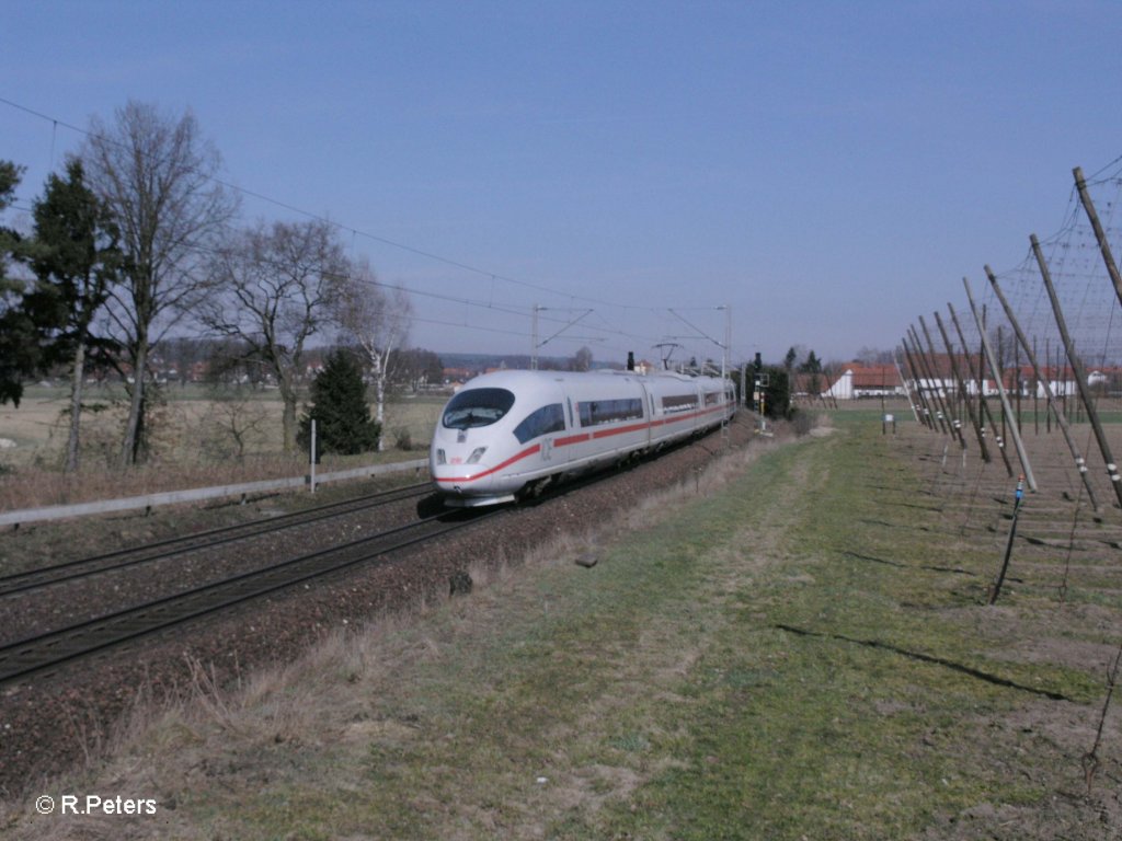 403 018-5  Mnster  als ICE 1208 Mnchen - Berlin bei Rohrbach. 24.03.11