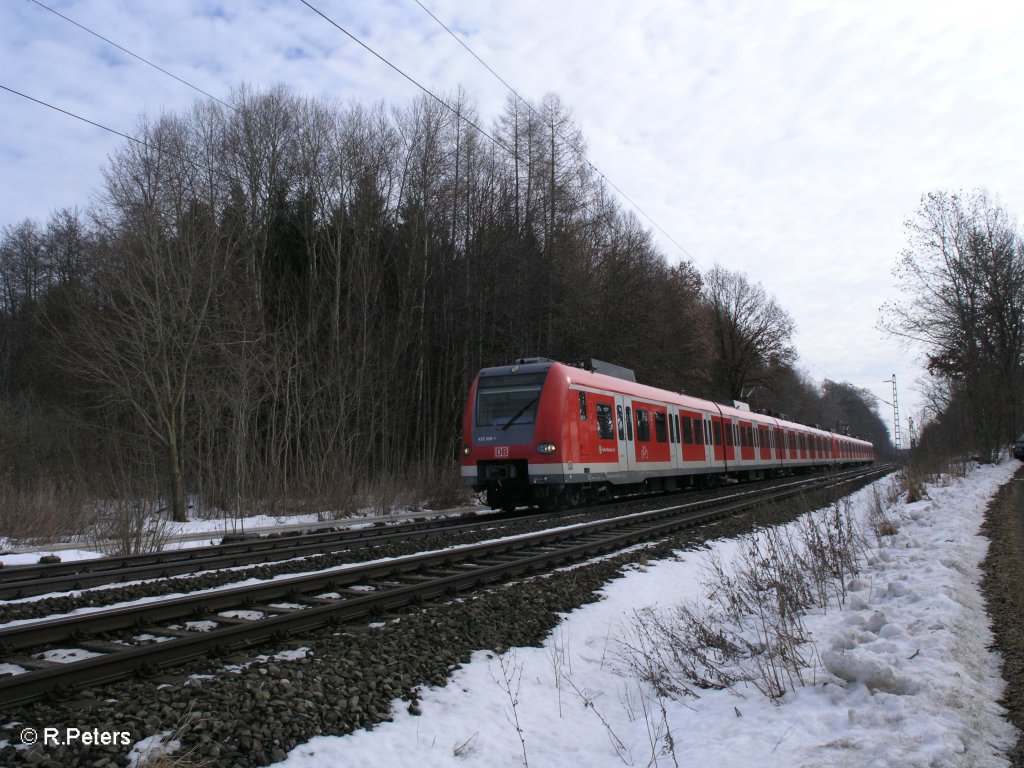 423 320-1 erreicht gleich Geltendorf mit der S7836 S8 Geltendorf. 28.02.09
