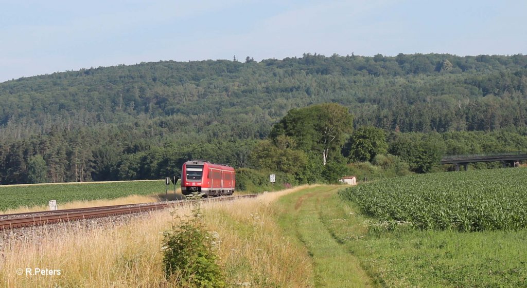 612 063 als umgeleiteten Franken-Sachsen-Express IRE 3082 Dresden - Nrnberg bei Oberteich. 17.07.13