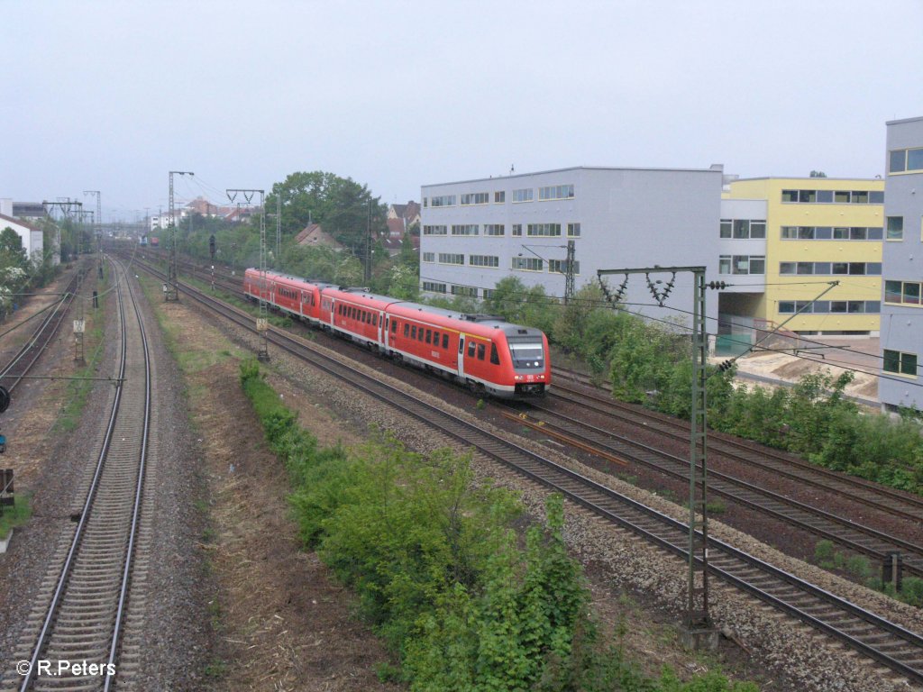 612 087+151 verlassen Regensburg mit den RE Gera HBF. 01.05.09