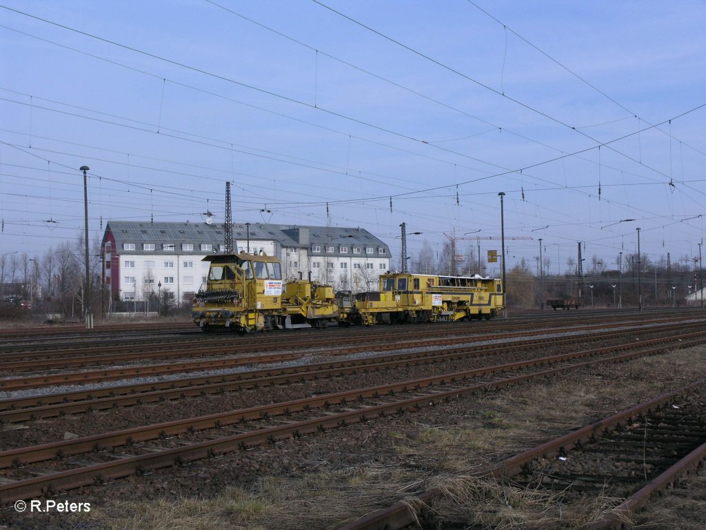 Gleisstopfmaschine in Leipzig Schnefeld. 12.03.11