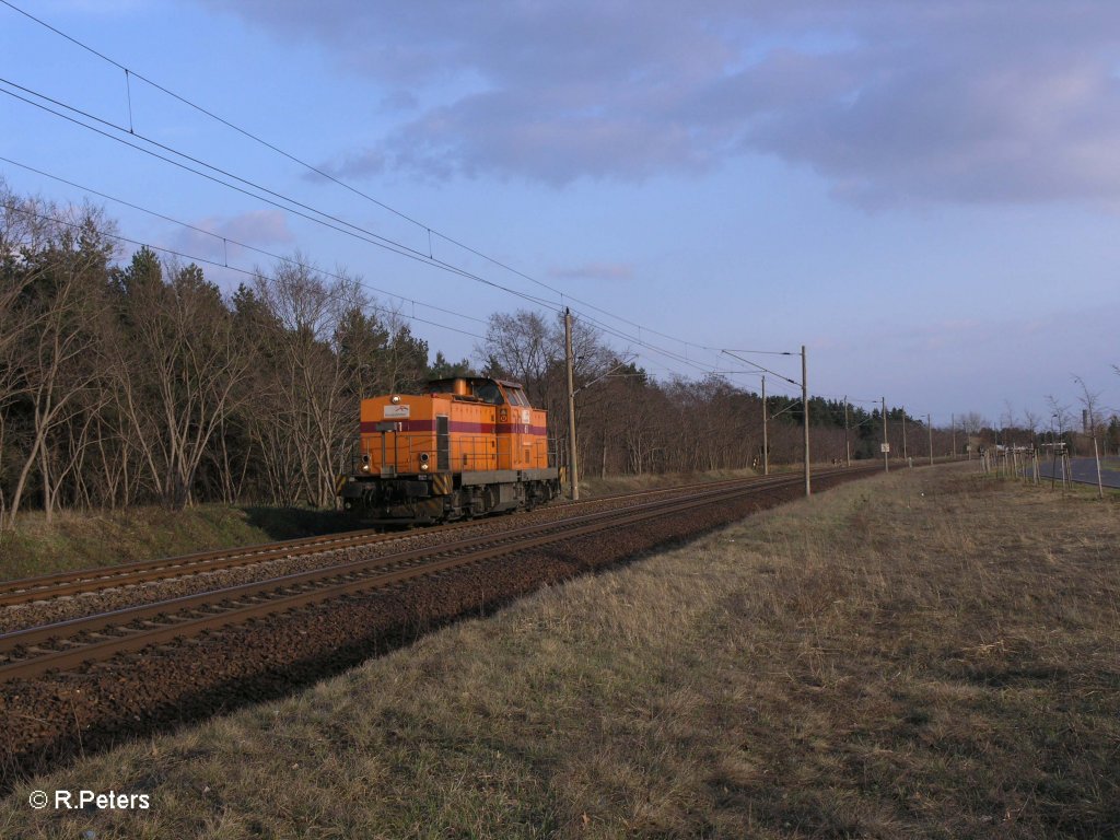 Lok 61 solo bei Eisenhttenstadt. 01.04.11