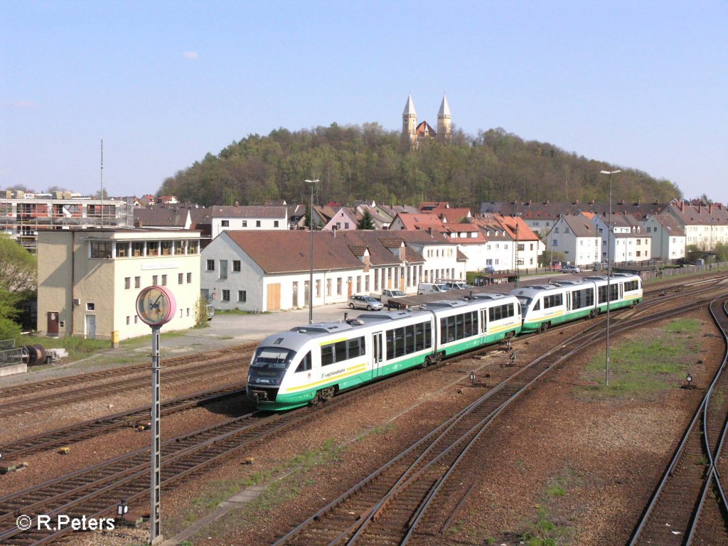 Zwei VTs verlassen Schwandorf auf dem Weg nach Regensburg. 27.04.08