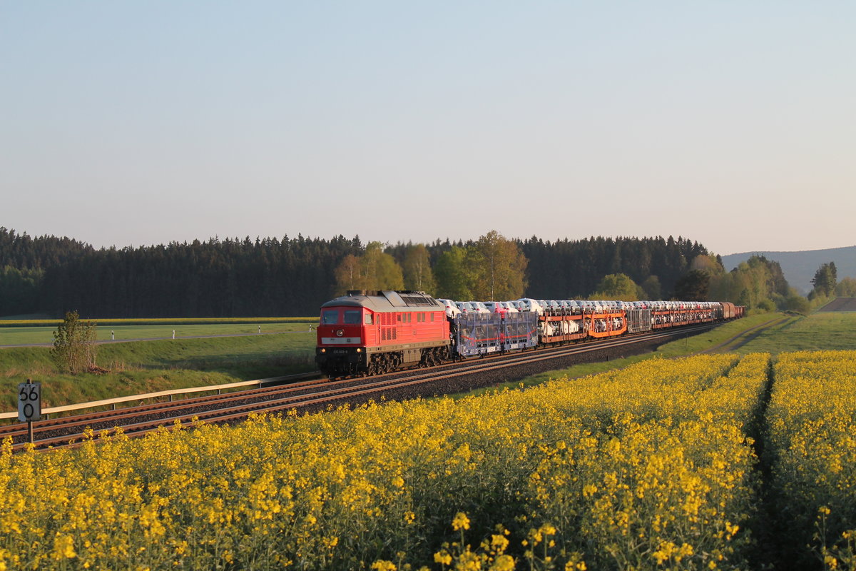 232 609 zieht den EZ 51617 von Zwickau nach Nürnberg bei Neudes/Marktleuthen. 05.05.18
