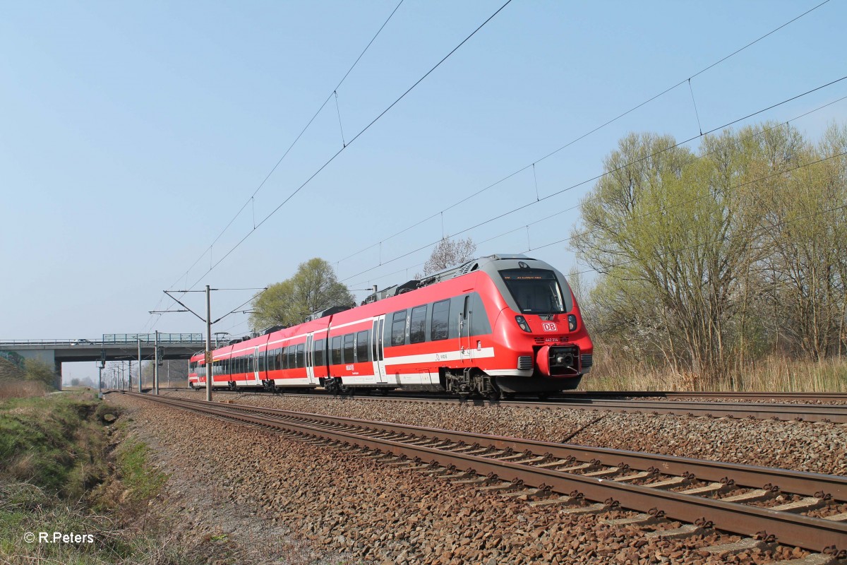 442 314-1 als RE 17067 Leipzig - Dresden bei Borsdorf bei Leipzig. 29.03.14