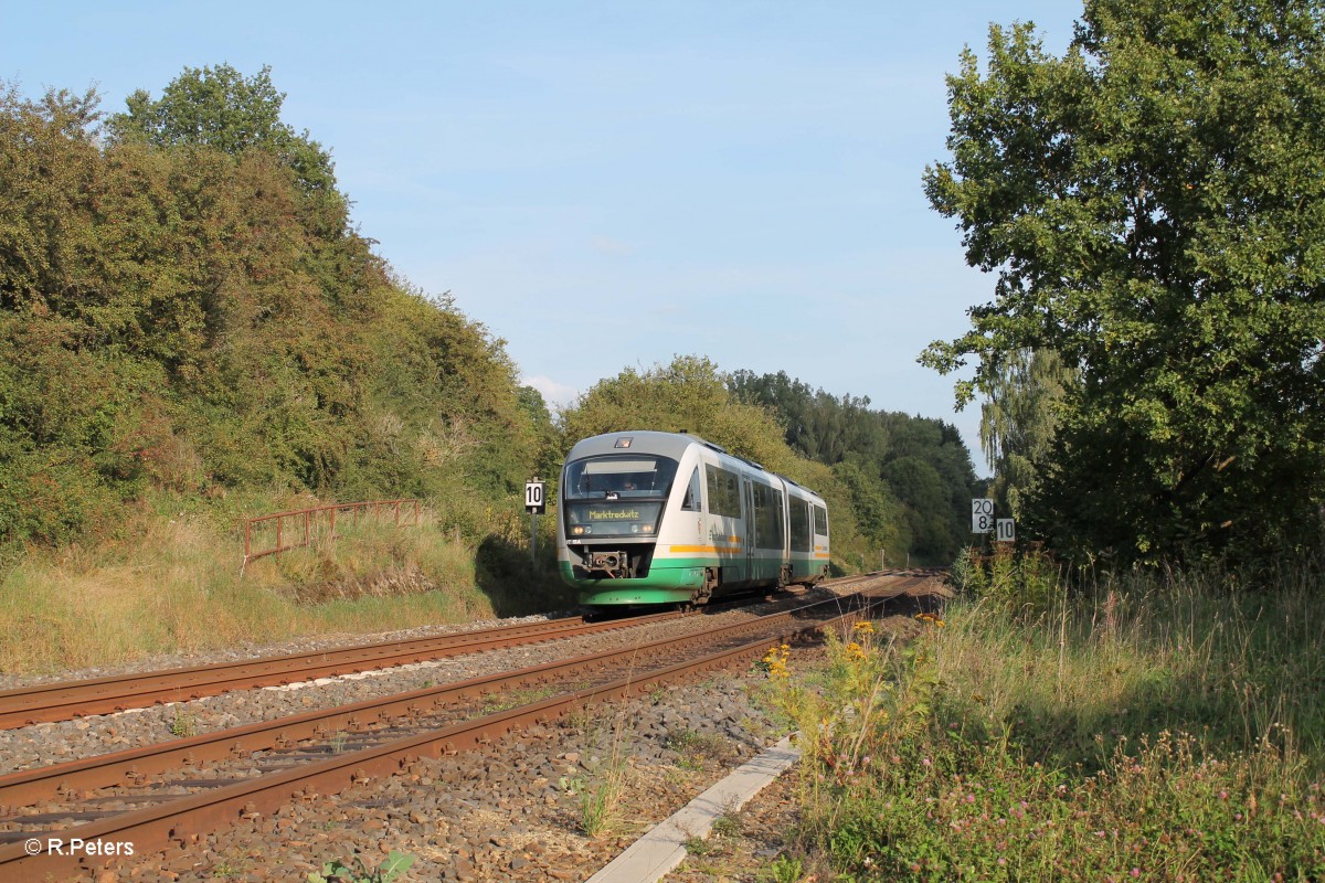 VT19 als VBG74264 Regensburg - Marktredwitz kurz vor Reuth bei Erbendorf. 16.09.14