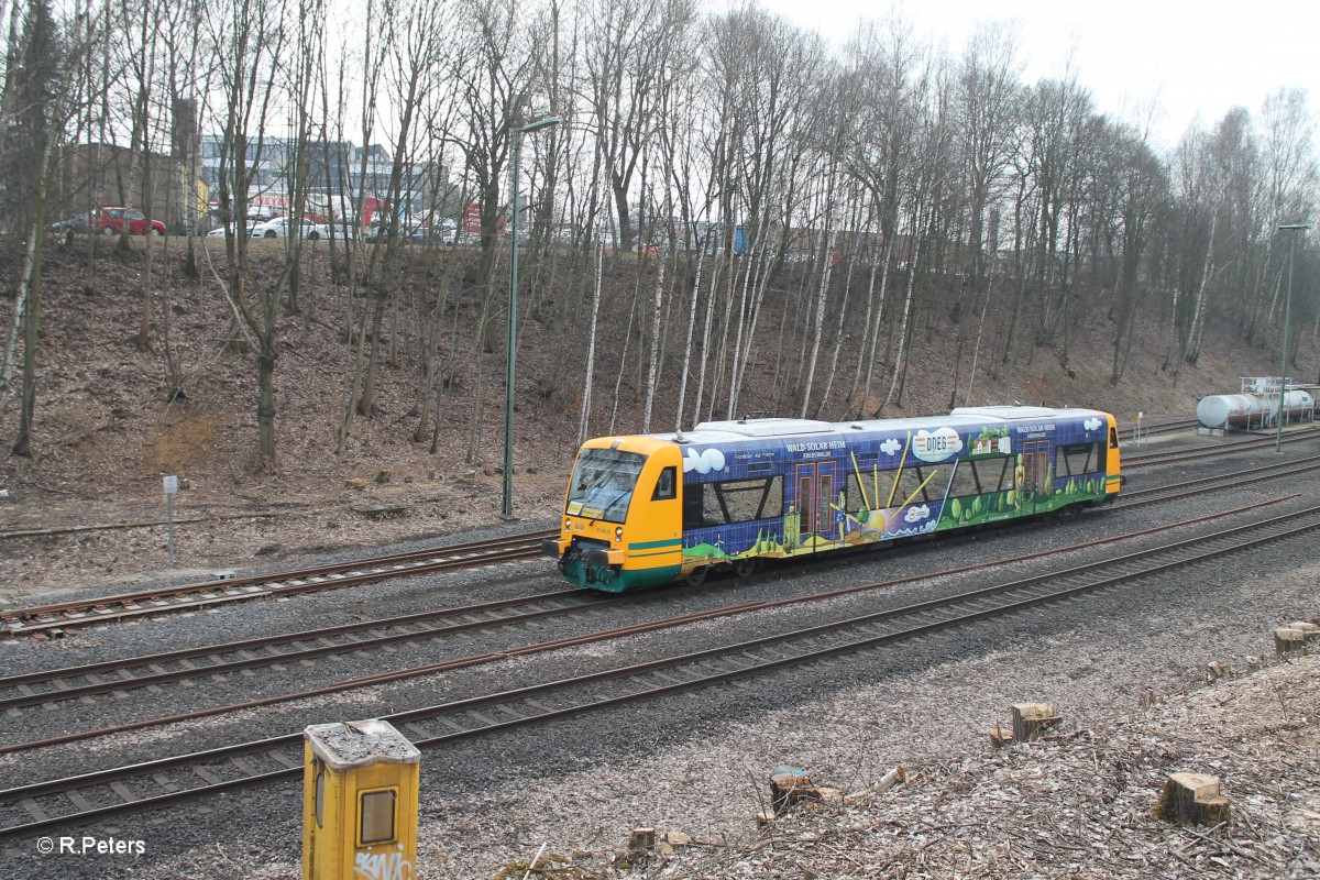 VT650.65  Wald-Solar-Heim Eberswalde  verlässt Marktredwitz als Ersatz für die OberpfalzBahn nach Cheb. 16.03.15