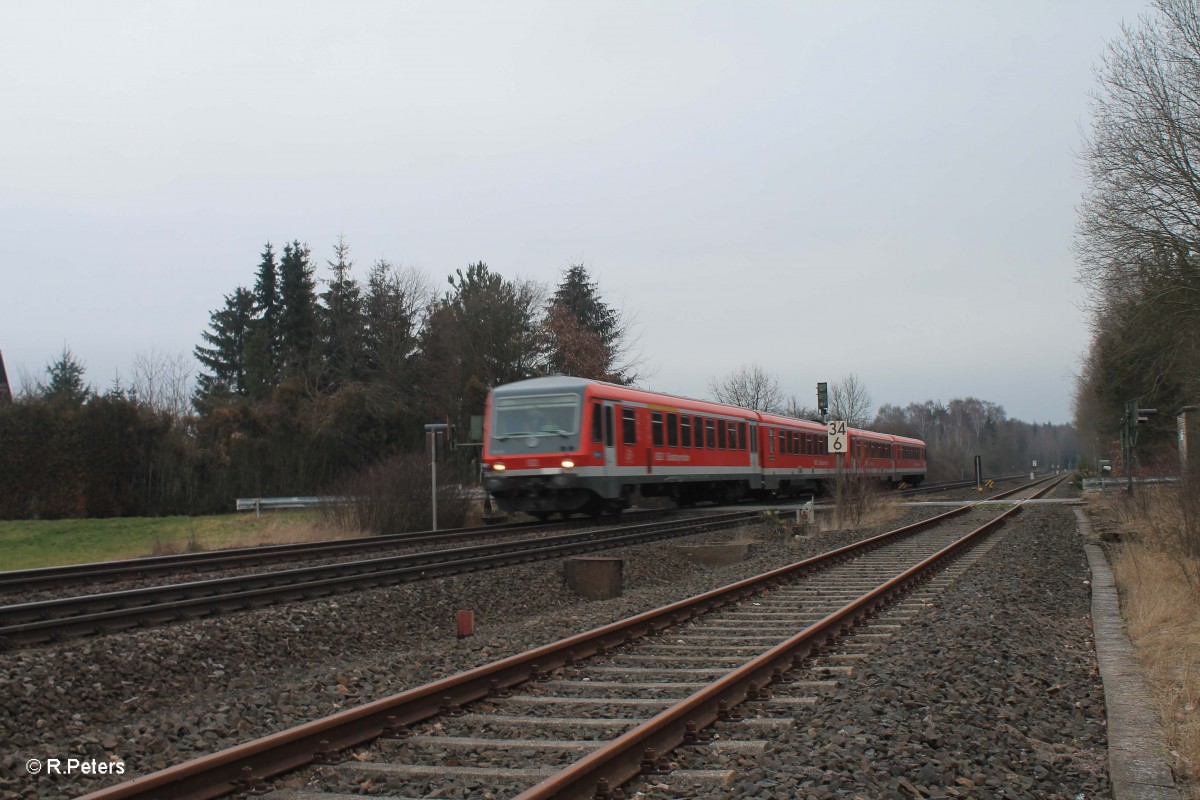 Zwei 628iger der Südostbayern Bahn auf dem Weg von Chemnitz nach Mühldorf bei Schönfeld. 17.02.16
