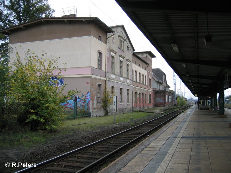 Der  Neue Bahnhof  von 1935 mal von der Bahnsteigseite aus fotografiert.