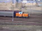 Arcelor Lok 32 rangiert im Werk. 11.04.07