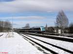 Arriva-L�nderbahn-Express (Alex) 223 063 verl�sst Marktredwitz mit einem Alex nach M�nchen. 27.02.10