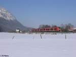 Bayern 425 126 zieht als RB nach Kufstein bei Niederaudorf. 16.02.10