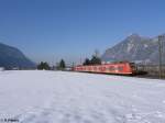 Bayern 425 126 kommt wieder nach Kufstein zur�ck,Oberaudorf. 16.02.10