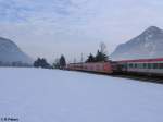 Bayern 425 143 kurz vor Niederaudorf auf dem Weg nach Kufstein. 18.02.10