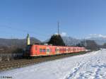 Bayern 425 143 auf dem R�ckweg nach Rosenheim bei Niederaudorf. 18.02.10