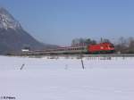 BR 1116 1116 011 zieht bei Niederaudorf ein EC. 16.02.10