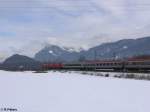 BR 1116 Nachschuss von 1116 232+ 252 mit ihrem OEC nach Wien bei Kufstein. 18.02.10