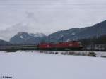 BR 1116 1116 040+096 ziehen ein OEC nach Bregenz kurz hinter Kufstein. 18.02.10