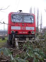 BR 143 Frontansicht von 143 949-6 im BW D�sseldorf-Altstadt. 06.01.06