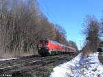 BR 218 Mit dem RE32610 nach Biessenhofen war 218 205-2 unterwegs. 28.02.09 Geltendorf
