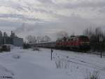 BR 218 218 196+456 fahren mit dem IC2012 Leipzig in Memmingen ein. 17.02.10