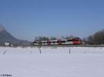 BR 4024 4024 085 zieht bei Niederaudorf in Richtung Kufstein. 16.02.10