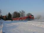 BR 612 612 079 + 088 erreichen gleich Kempten mit einem RE Ulm. 21.02.10