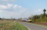 264 001 zieht bei Rothenstadt ein Kesselzug Stendal - Vohburg. 02.04.17