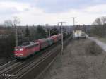 140 354-2 mit langen Coiltransportzug bei Frankfurt/Oder Nuhnen.