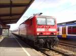 143 028-9 steht mit dem RE Leipzig in Cottbus bereit. 29.03.08