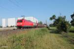145 040-2 mit einem gemischten Güterzug kurz vor Groß-Gerau. 21.05.15