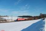 BR 145/537328/145-077-zieht-ein-offenen-gueterzug 145 077 zieht ein offenen Güterzug aus Eanos bei Sinsgrün. 19.01.17