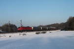BR 145/538149/145-033-7-zieht-ein-gemischten-gueterzug 145 033-7 zieht ein gemischten Güterzug bei Edlhausen. 21.01.17