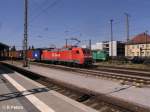 152 013-9 durchfhrt Frankfurt/oder mit ein Containerzug nach Polen.
