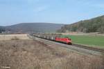 BR 152/547537/152-104-5-zieht-ein-gemischten-gueterzug 152 104-5 zieht ein gemischten Güterzug bei Harbach durchs Maintal. 16.03.17