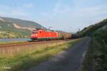 185 089-0 mit einem gemischten Güterzug bei der Blockstelle Bodenthal.