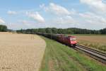 BR 185/360868/185-307-6-zieht-ein-gemischten-gueterzug 185 307-6 zieht ein gemischten Güterzug bei Dettenhofen. 23.07.14