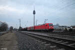 185 288-8 mit einem gemischten Güterzug in Nürnberg Hohe Marter.30.01.24