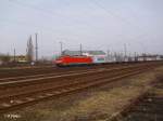 189 003-7 mit Containerzug in Leipzig Schnefeld. 12.03.11