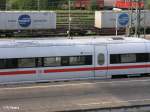 ICE/48930/411-509-guestrow-steht-in-plattling 411 509 'Gstrow' steht in Plattling auf den Weg nach Wien. Detailaufnahme. 08.08.09
