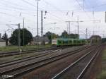 Zwei Waldbahn Regio Shuttels kommen in Plattling eingefahren. 08.08.09